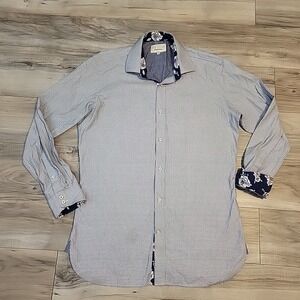 Ted Baker Blue‎ Endurance Blue White  Long Sleeve Button Up Shirt  15 33/33 Mens